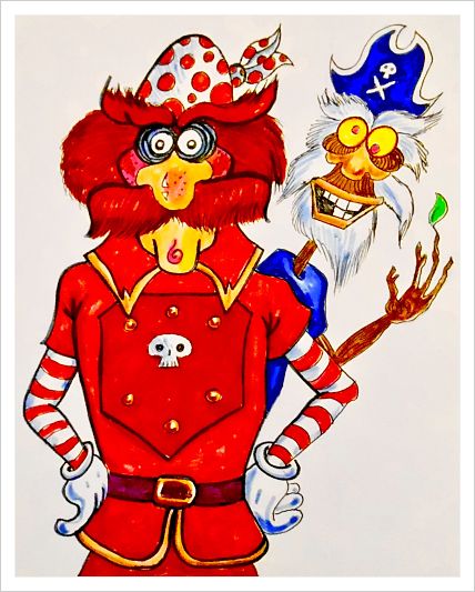 Cartoon of Black Tim pirate by Michael Beyer
