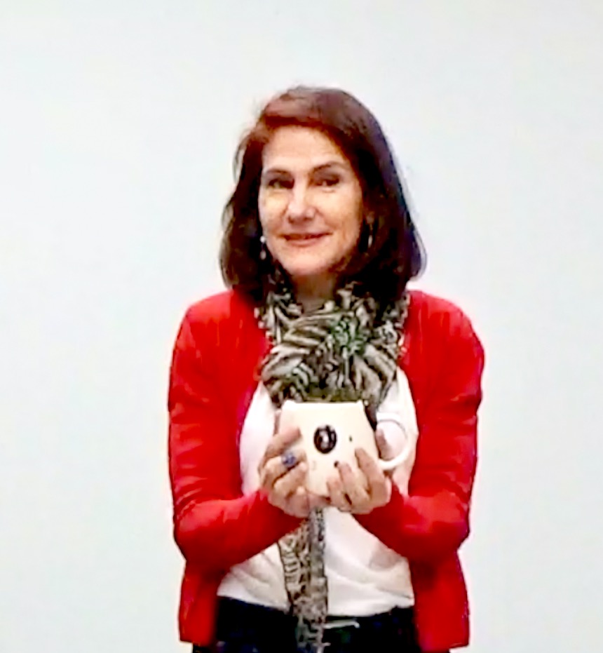 Photo of da AL enjoying a mug of hot chocolate