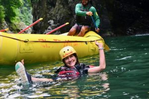 Swimming Pacuare River, Costa Rica.