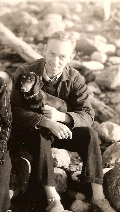 E.B. White and his dog Minnie.