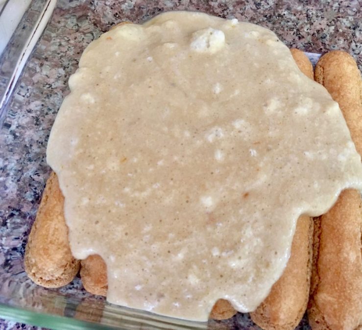 Second layer covered with remaining pudding. Cover the second layer with the remaining pudding.