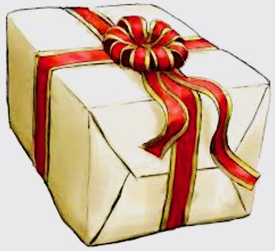 Drawing of a wrapped present