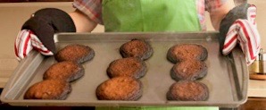 tray of burnt cookies