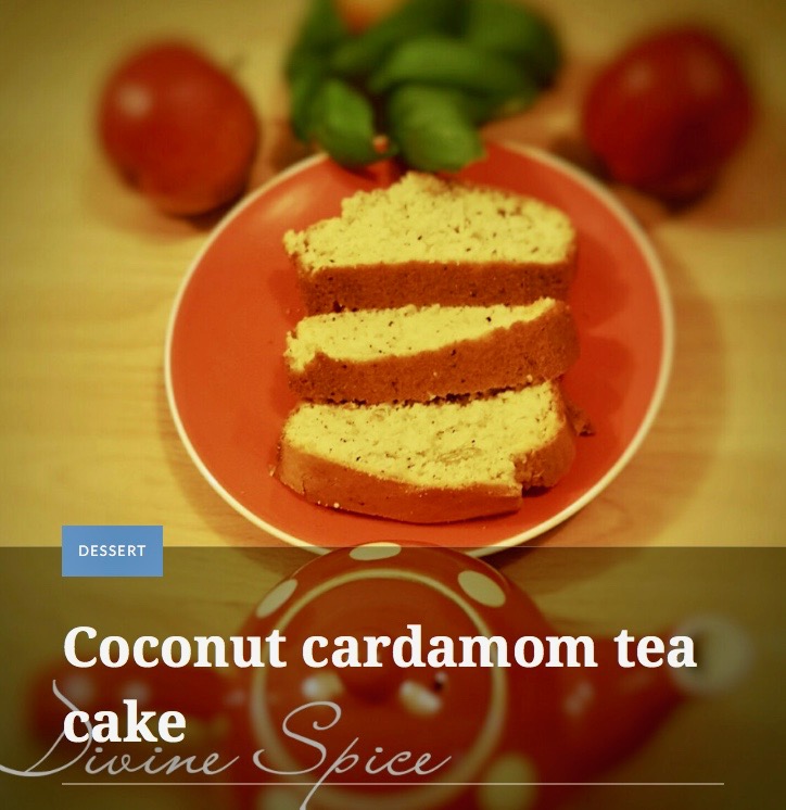 Coconut cardamon tea cake by Devine Spice