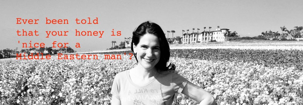 Photo of da-AL in flower field with caption: Ever been told that your honey is 'nice for a Middle Eastern man'?