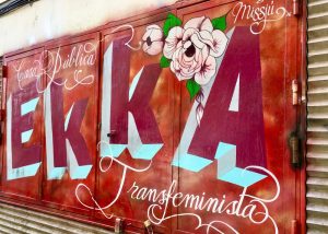 Political graffiti in Madrid, Spain.