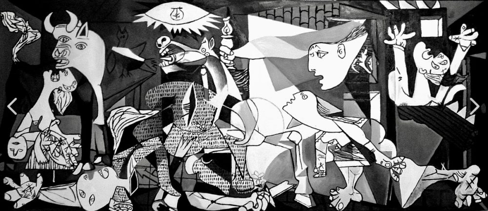 Picasso's Guernica painting at the National Museum Art Centre Queen Sofia, Madrid, Spain.