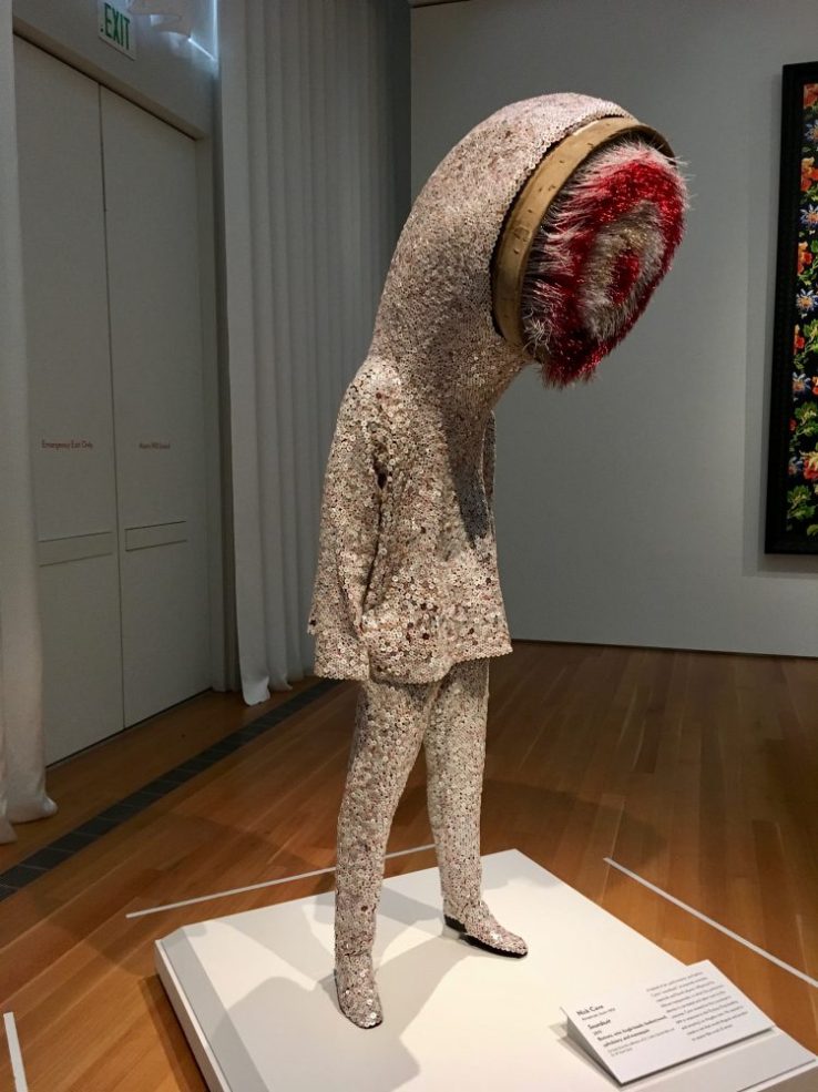 A 2012 version of sculptor/dancer/performance artist Nick Cave's Soundsuits -- they disguise and protect wearers from bigotry, violence, hate...