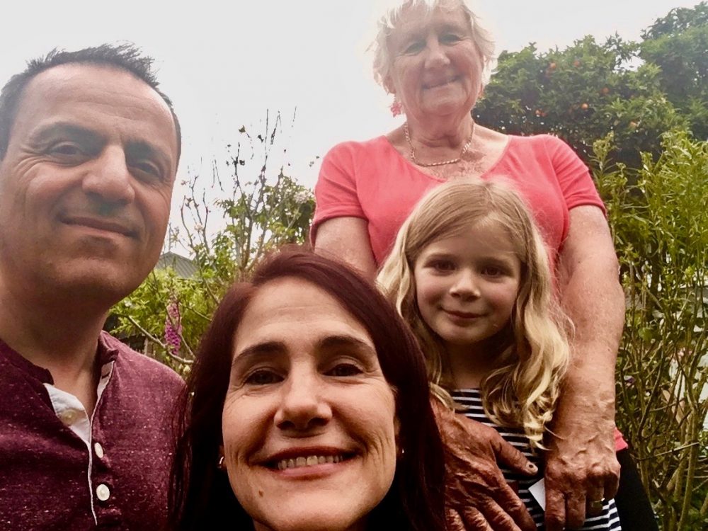 Khashayar, hostess Claire, and a charming young neighbor with da-AL.