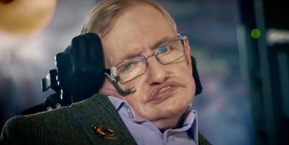 Stephen Hawking, in this April 10, 2018 interview for Smithsonian Channel. It was one of the last times he appeared on-camera. His message was that we (Earthlings) need to colonize another planet.