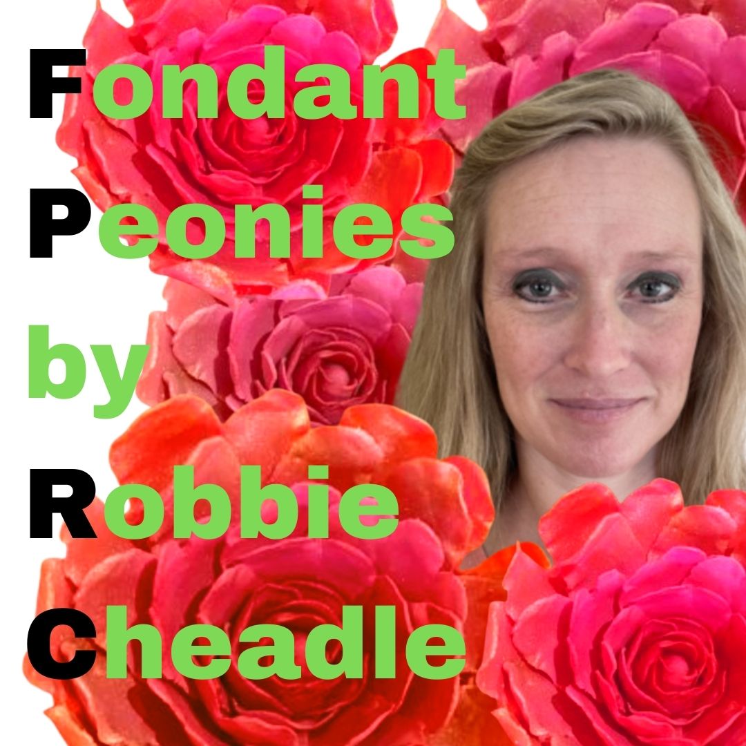 Photo of author Robbie Cheadle and her fondant peonies.