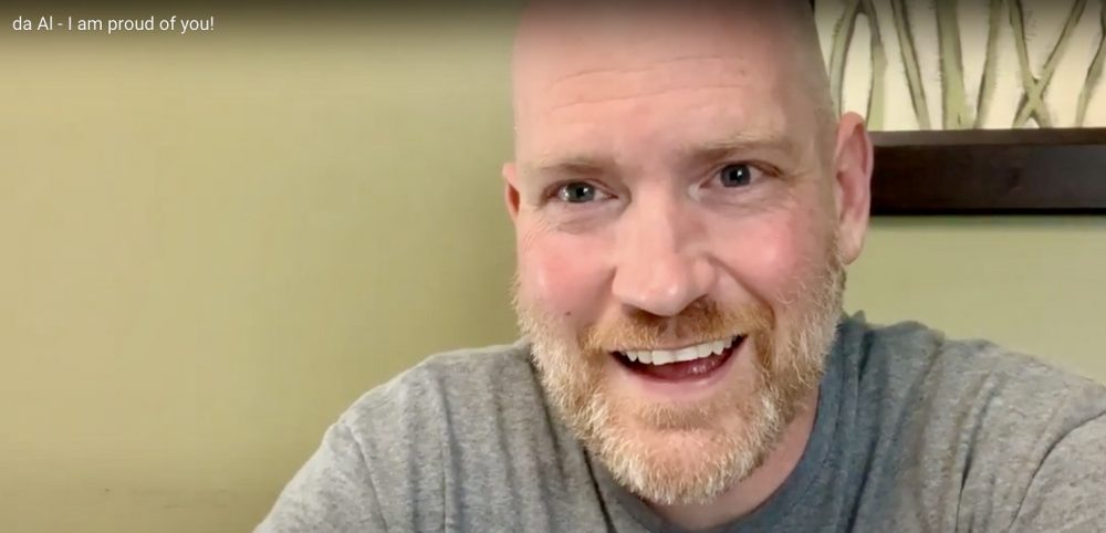 Screenshot of Josh's video from No Dad? No Problem! shoutout for me!