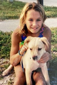 Katey Batavia and Clifford at Miami Beach, FL. Photo by Cheryl Batavia.