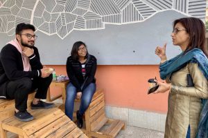 Associate Professor Monisha Sharma prefers a salwar kameez over a sari when she’s teaching.