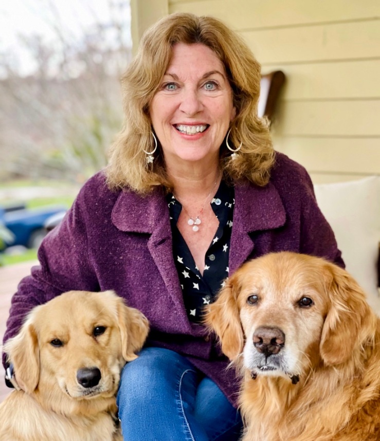 Author Pamela Wight with her furry family, Charlie and Charlotte. 