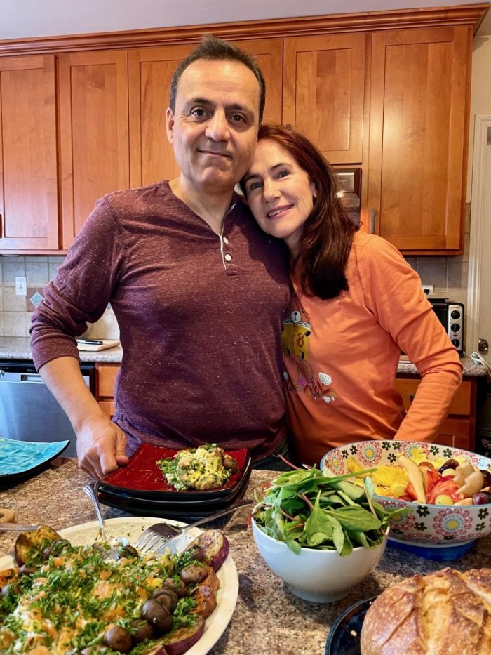 Photo of Khashayar and da-AL with scrumptious food!
