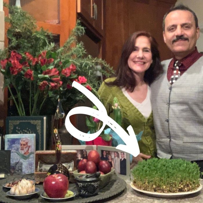 Photo of Khashayar and da-AL with their Persian New Year decorations.