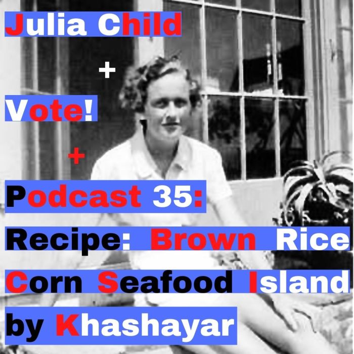 Photo of young Julia Child with blog title superimposed. 