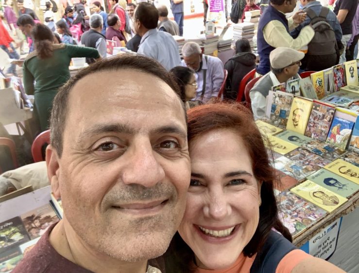 My honey puts on a good face to indulge my book love.