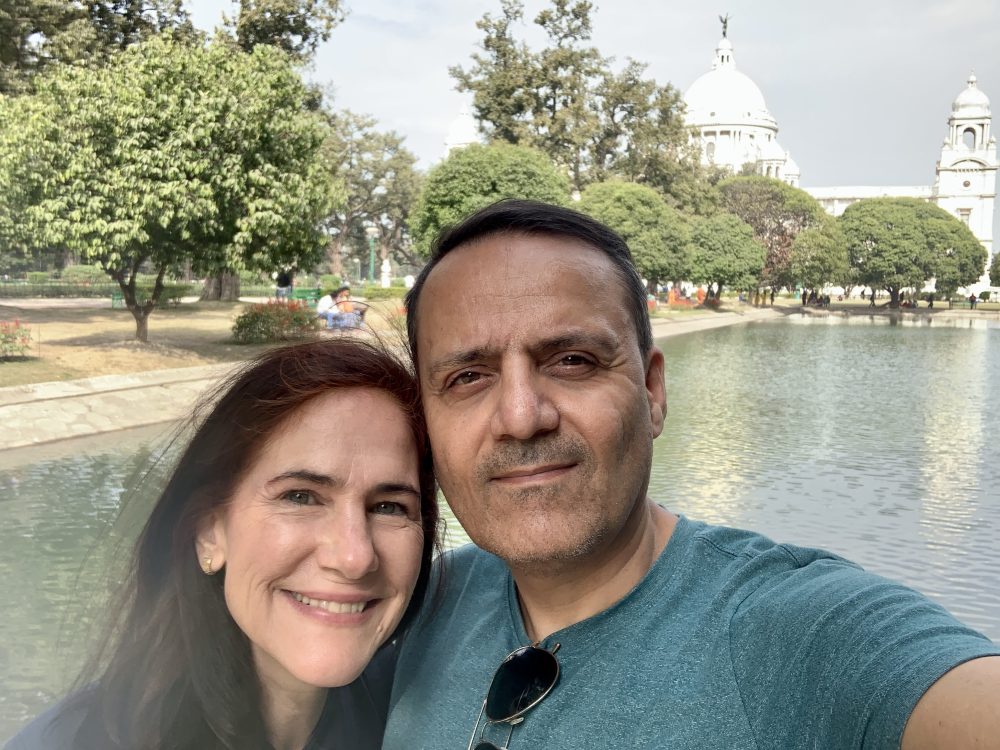 da-AL and Khashayar in front of Victoria Memorial, Kolkata, India.