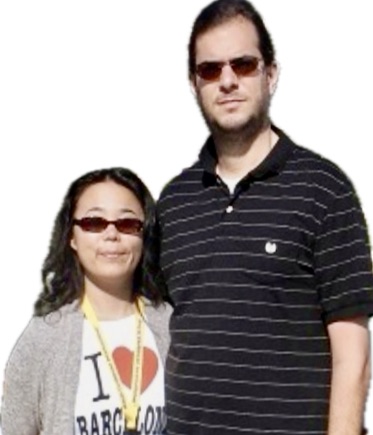 Blogger/content writer Mari with her husband.