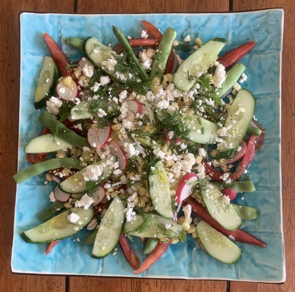 Here's Khashayar's Summer Delight salad vegetarian-style.