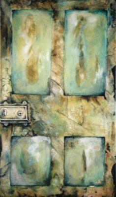 Little Door by Sara Allwright is a painting of variation on the same door