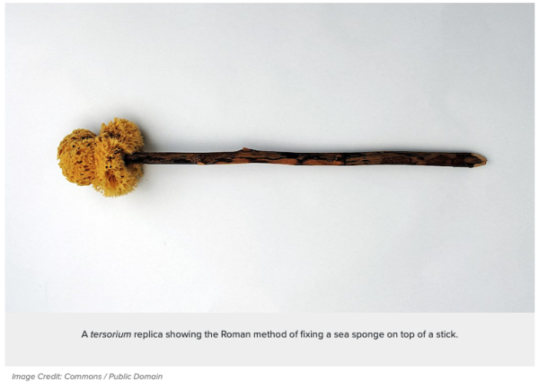 Shared sea sponges on sticks, instead of toilet paper, were shared.