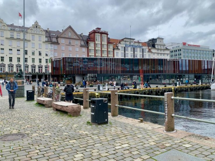 Mathallen building of Bergen’s fish market in Bergen, Norway.