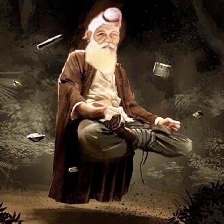 Portrait of guest author Shaharee Vyaas, cryptomathician and retired soldier.