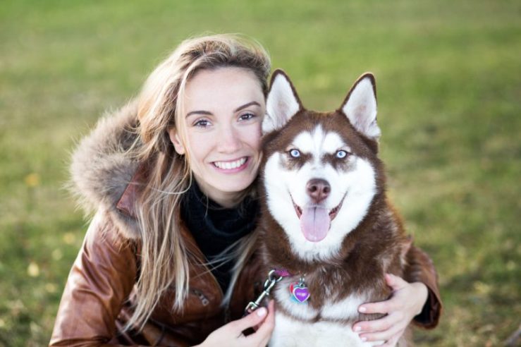 Milena with her husky, Remi.